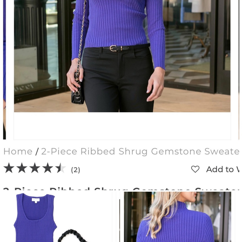 Grace & Lace Vibrant Blue Ribbed Sweater